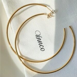 Open Gold Hoop Earrings New